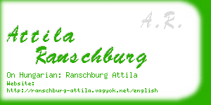 attila ranschburg business card